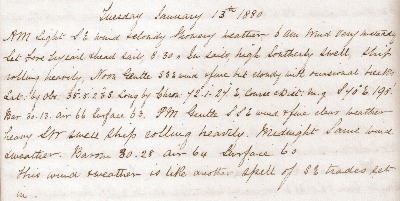 13 January 1880 journal entry
